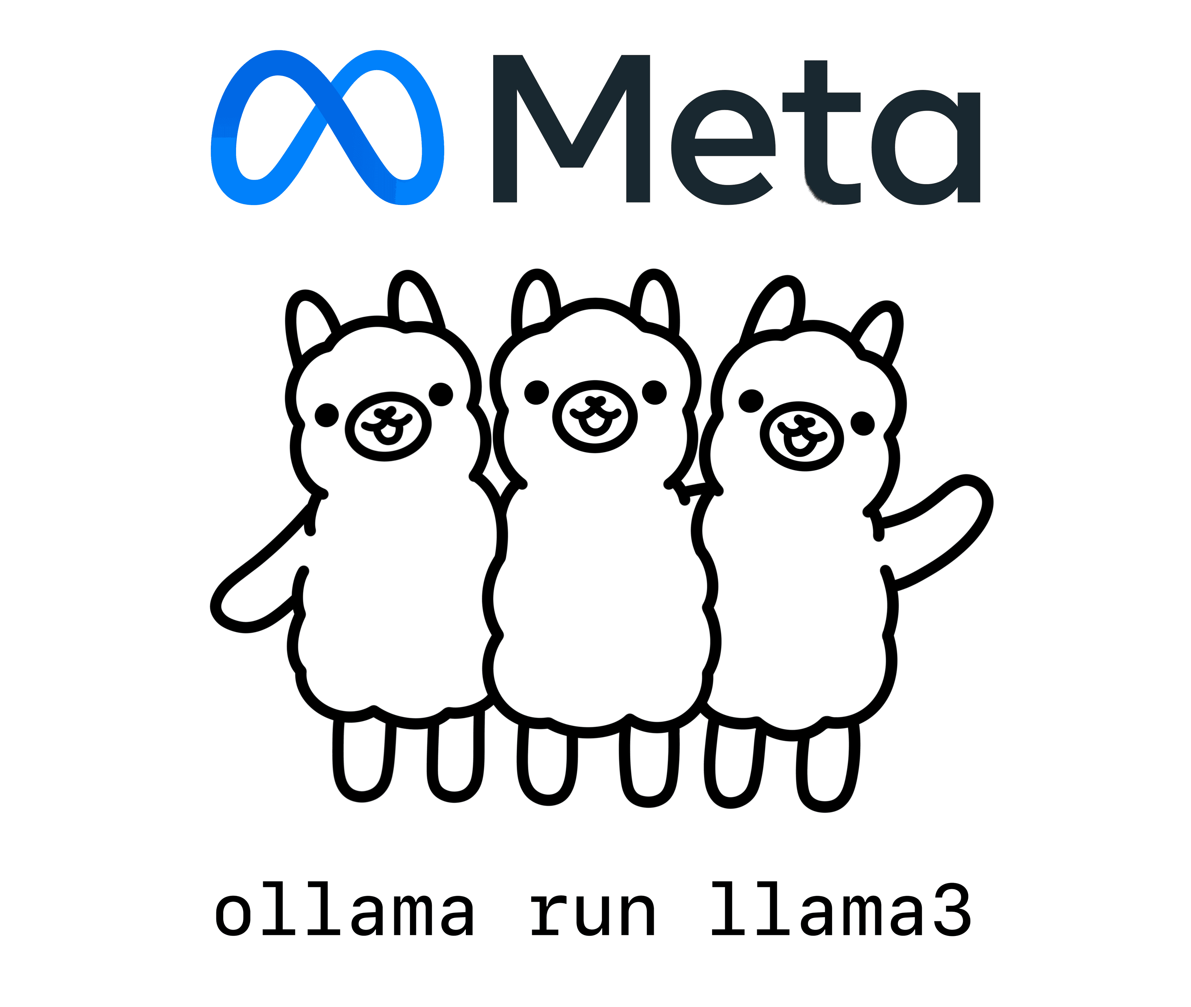 Meta - ollama logo - model AI