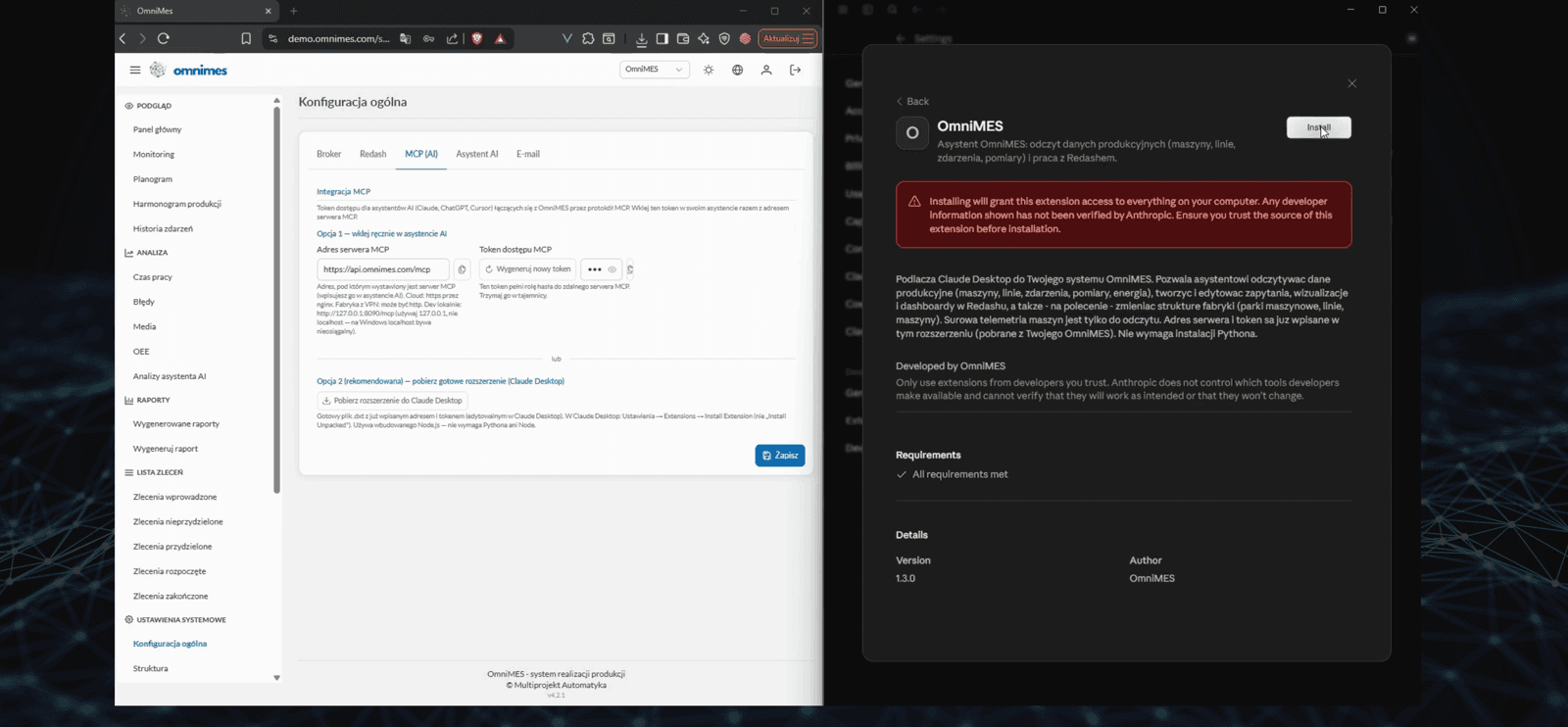 MCP is now in OmniMES — control your production system from any AI assistant