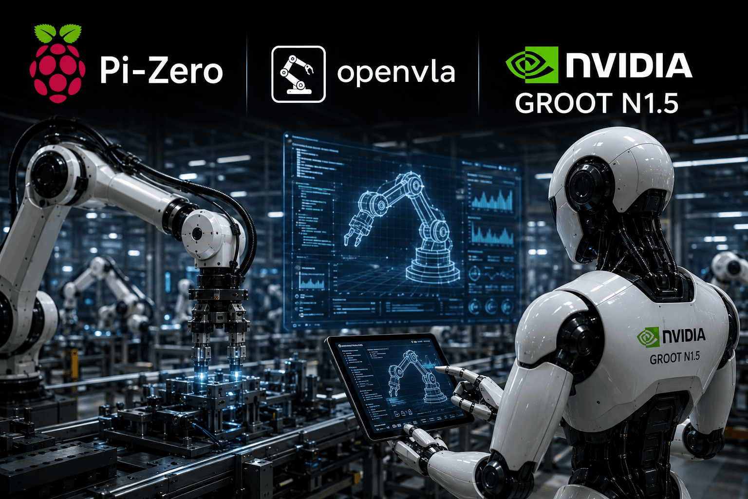 Robot Foundation Models w fabryce: Pi-Zero, OpenVLA, GR00T N1.5 — koniec ery programowania robotów teach pendantem