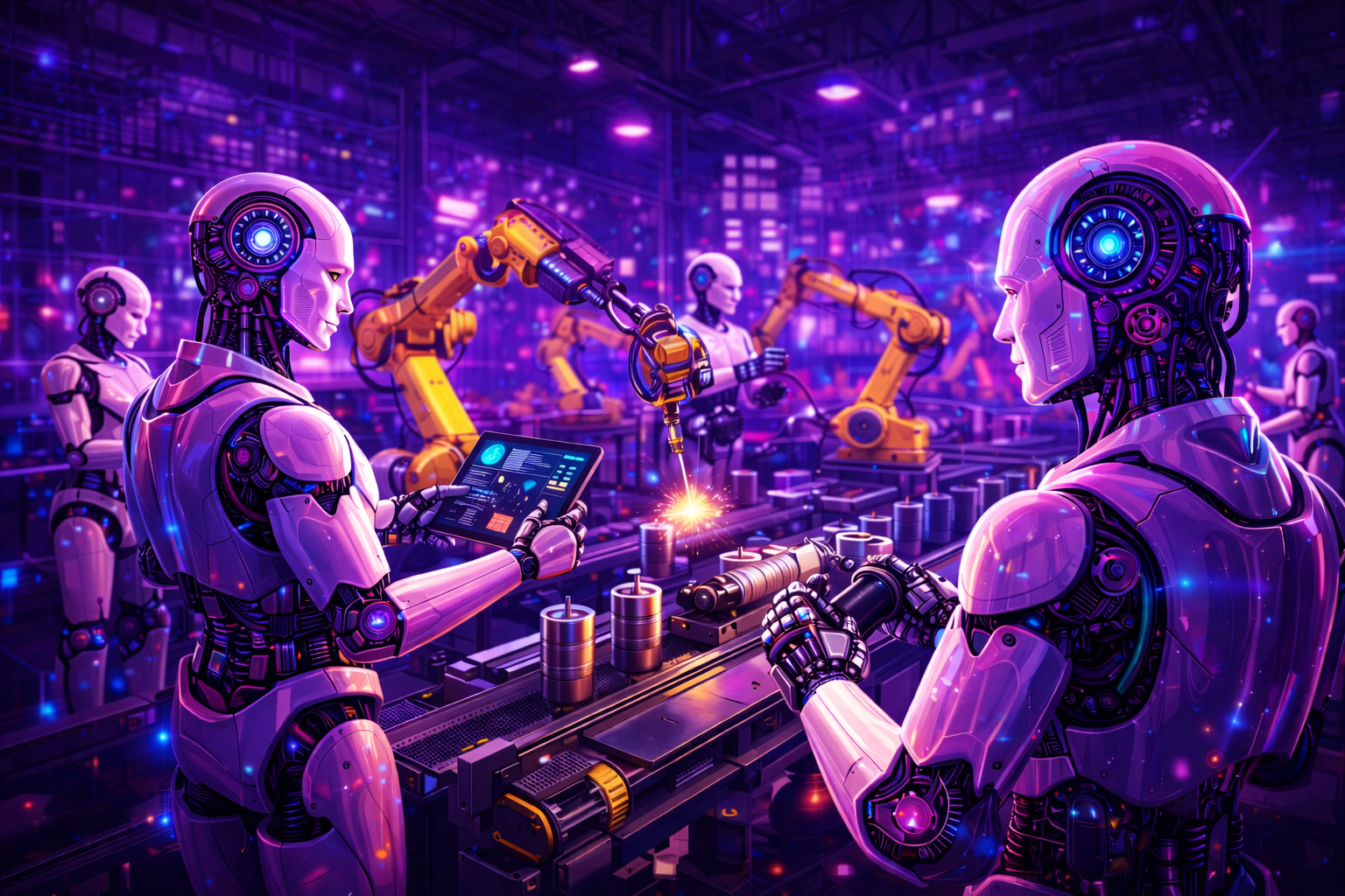 Okładka: Physical AI: roboty humanoidalne na hali produkcyjnej